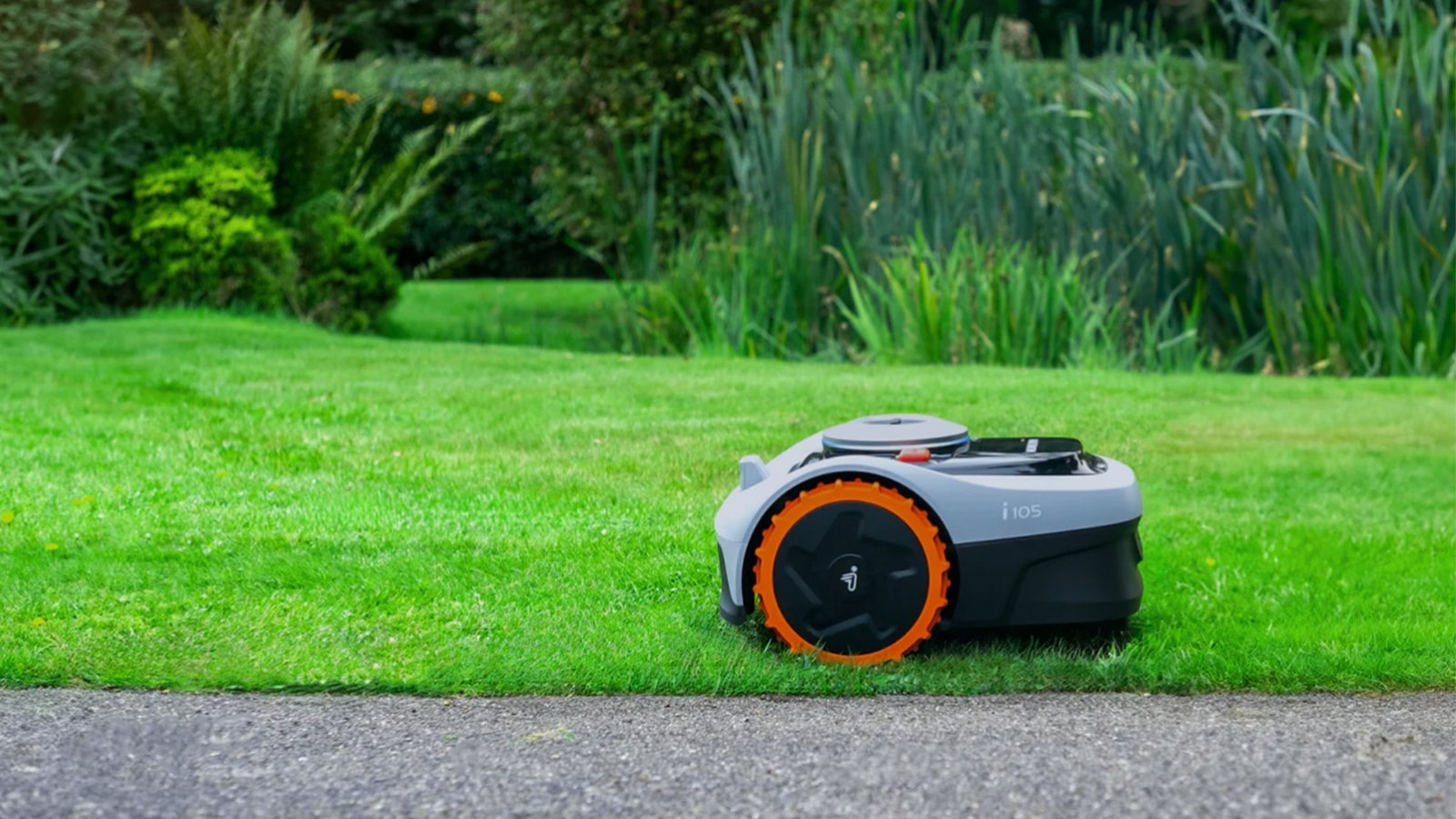 Robot tondeuse sur pelouse impeccable